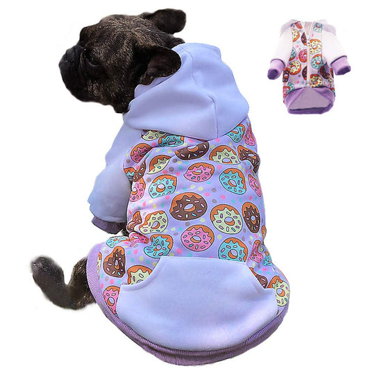 Purple Puppy Dog Hoodies for Small Medium DogsChristmas Hooded Sweatshirt Hoodies with Pocket Pet Cat Hoody Clothes Sweaters Fleece Coat Hoodies Dog Costume Winter